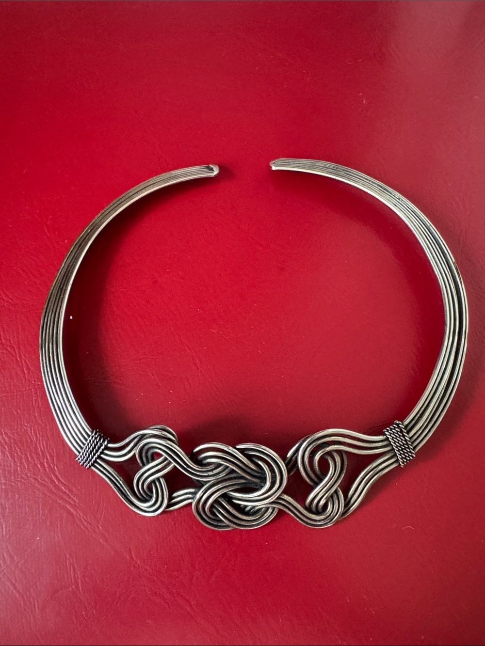 Silver-Tone Knotted Choker Necklace